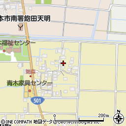 熊本県熊本市南区内田町3852周辺の地図