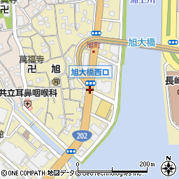 朝日大橋西口周辺の地図