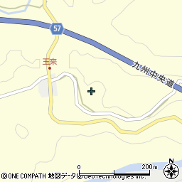 熊本県上益城郡御船町田代1242周辺の地図