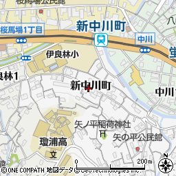長崎県長崎市新中川町周辺の地図
