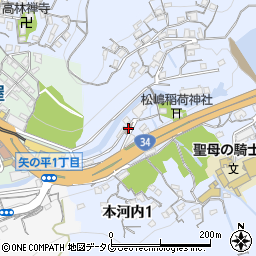 本河内町１公民館周辺の地図