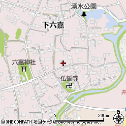 熊本県上益城郡嘉島町下六嘉3623-3周辺の地図