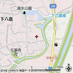 熊本県上益城郡嘉島町下六嘉3747周辺の地図
