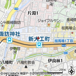 月香園製茶株式会社　新大工店周辺の地図