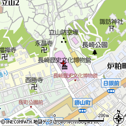 長崎歴史文化博物館　ホール周辺の地図