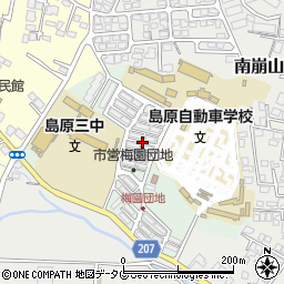 長崎県島原市梅園町周辺の地図