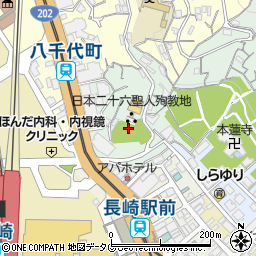 西坂公園周辺の地図