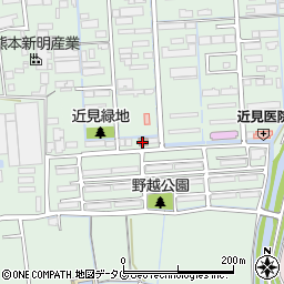 熊本野越郵便局周辺の地図