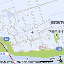 熊本県熊本市東区画図町大字下無田周辺の地図