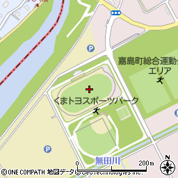 くまトヨスポーツパーク（嘉島町総合運動公園西エリア）多目的競技場周辺の地図