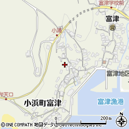 長崎県雲仙市小浜町富津2677周辺の地図