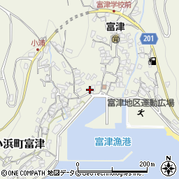 長崎県雲仙市小浜町富津3016周辺の地図