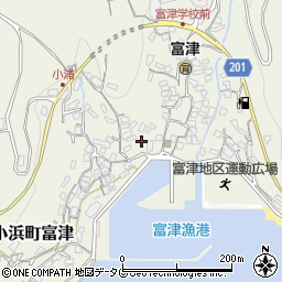 長崎県雲仙市小浜町富津周辺の地図