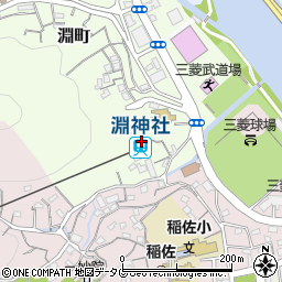 長崎ロープウェイ　総合案内淵神社駅周辺の地図