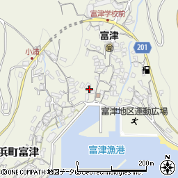 長崎県雲仙市小浜町富津3036周辺の地図