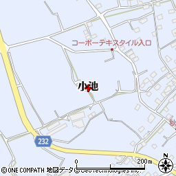熊本県上益城郡益城町小池周辺の地図