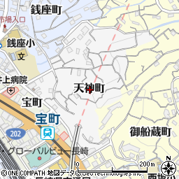 長崎県長崎市天神町周辺の地図