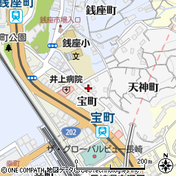 長崎天神郵便局周辺の地図