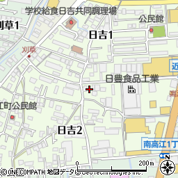 熊本県熊本市南区日吉周辺の地図