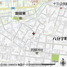 熊本県熊本市南区八分字町周辺の地図