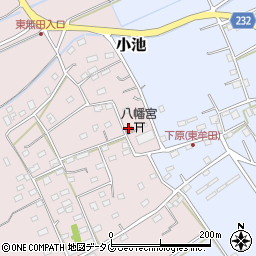 東無田公民館周辺の地図