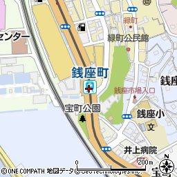 銭座町駅周辺の地図