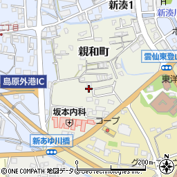 長崎県島原市親和町周辺の地図