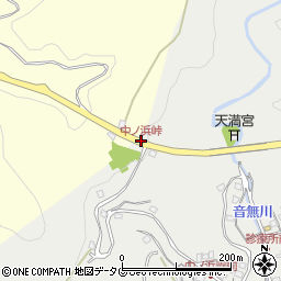 中ノ浜峠周辺の地図