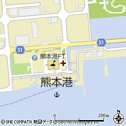 熊本港フェリーのりば前周辺の地図