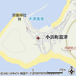 長崎県雲仙市小浜町富津987周辺の地図