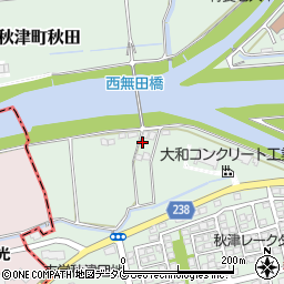 熊本県熊本市東区秋津町秋田周辺の地図