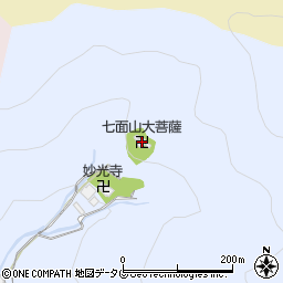 七面山大菩薩周辺の地図