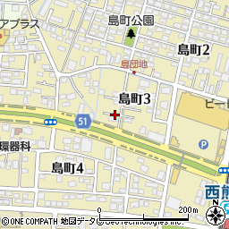 熊本県熊本市南区島町周辺の地図