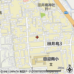 熊本県熊本市南区田井島周辺の地図