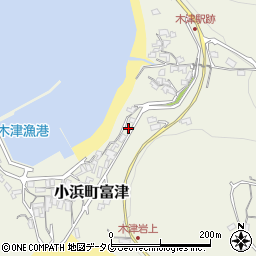長崎県雲仙市小浜町富津521周辺の地図