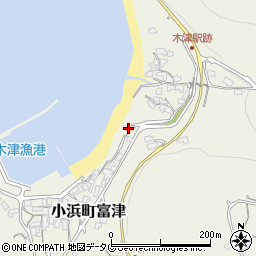 長崎県雲仙市小浜町富津523周辺の地図