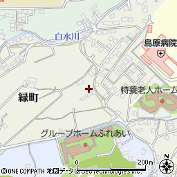 長崎県島原市緑町周辺の地図