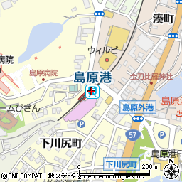 島原港駅周辺の地図