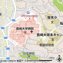 長崎大学医学部　耳鼻咽喉科学講座受付周辺の地図