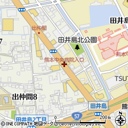 中央病院入口周辺の地図
