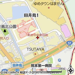 熊本中央病院周辺の地図