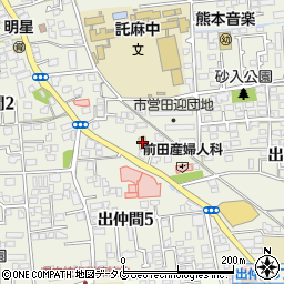セブンイレブン熊本出仲間７丁目店周辺の地図
