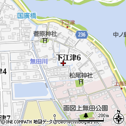 下江津屋敷園公園周辺の地図