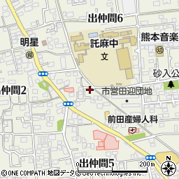 熊本県熊本市南区出仲間周辺の地図