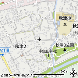 熊本県熊本市東区秋津周辺の地図