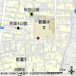 熊本若葉四郵便局周辺の地図