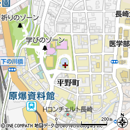 国立長崎原爆死没者追悼平和祈念館周辺の地図