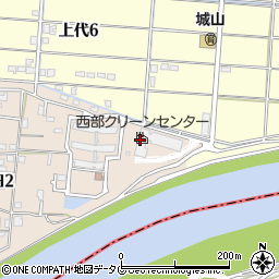 熊本市役所　環境局関係機関西部クリーンセンター周辺の地図