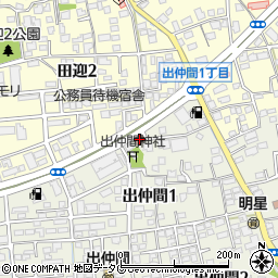 熊本出仲間郵便局周辺の地図