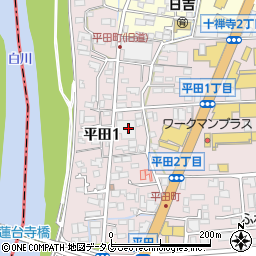 熊本石油株式会社　本社周辺の地図